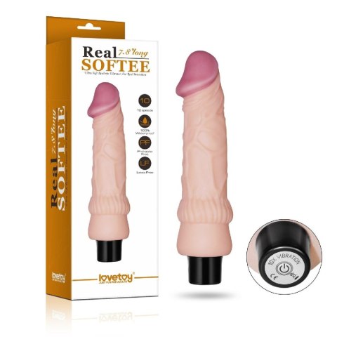 7.8"" REAL SOFTEE Vibrating Dildo LoveToy - Boys of Toys Sp. z o.o. (dystrybutor)