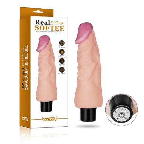 7"" REAL SOFTEE Vibrating Dildo LoveToy - Boys of Toys Sp. z o.o. (dystrybutor)