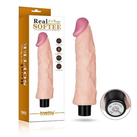 8"" REAL SOFTEE Vibrating Dildo LoveToy - Boys of Toys Sp. z o.o. (dystrybutor)