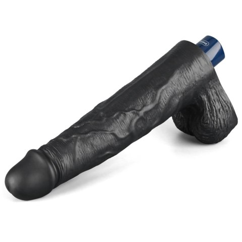 10" REAL SOFTEE Rechargeable TPE Vibrating Dildo(Black) LoveToy - Boys of Toys Sp. z o.o. (dystrybutor)