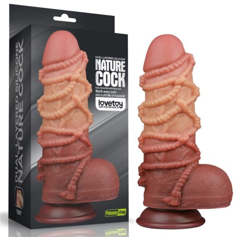 9.5'' Dual layered Platinum Silicone Cock with Rope LoveToy - Boys of Toys Sp. z o.o. (dystrybutor)