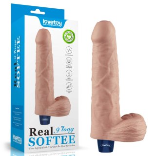 9" REAL SOFTEE Rechargeable TPE Vibrating Dildo(Flesh) LoveToy - Boys of Toys Sp. z o.o. (dystrybutor)