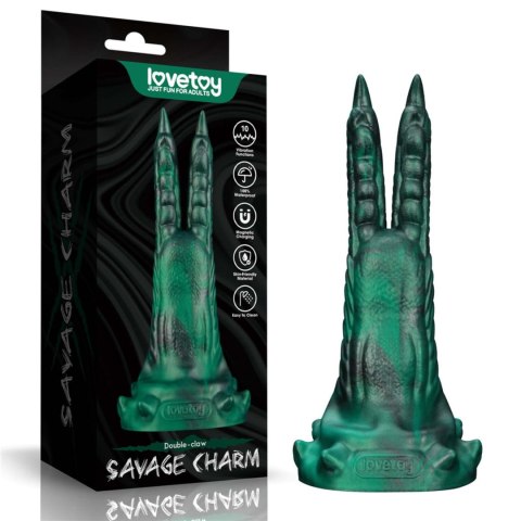 Savage Charm Double-Claw Vibrating Silicone Dildo LoveToy - Boys of Toys Sp. z o.o. (dystrybutor)