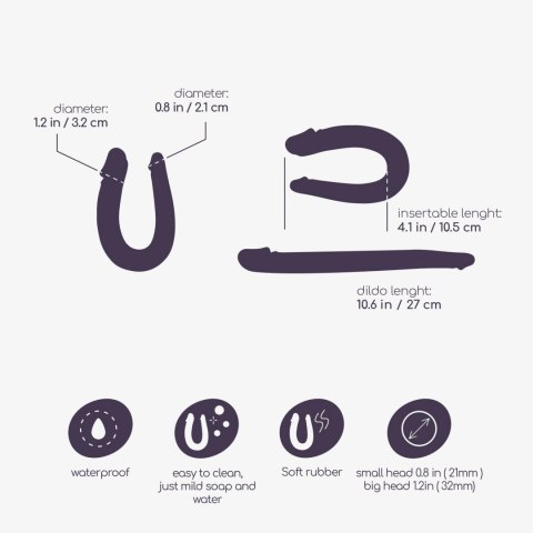 CRUSHIOUS DEEP DIVER DOUBLE DILDO WITH ANAL LUBRICANT 50ML PURPLE Crushious - Lunyvan S.L.