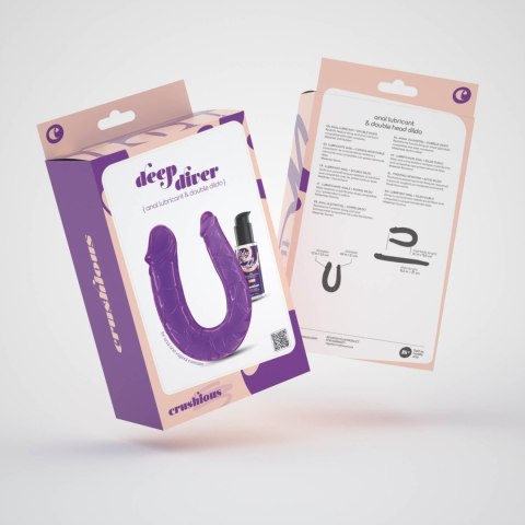 CRUSHIOUS DEEP DIVER DOUBLE DILDO WITH ANAL LUBRICANT 50ML PURPLE Crushious - Lunyvan S.L.