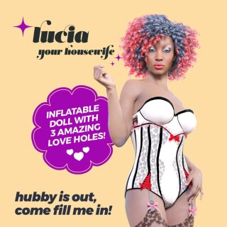 CRUSHIOUS LUCIA THE HOUSEWIFE EBONY INFLATABLE DOLL Crushious - Lunyvan S.L.
