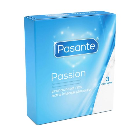 Pasante Ribbed/Passion Condoms 3 pcs PASANTE - Boys of Toys Sp. z o.o. (dystrybutor)