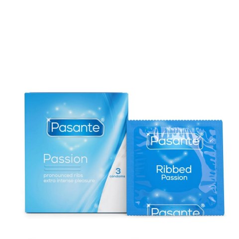Pasante Ribbed/Passion Condoms 3 pcs PASANTE - Boys of Toys Sp. z o.o. (dystrybutor)