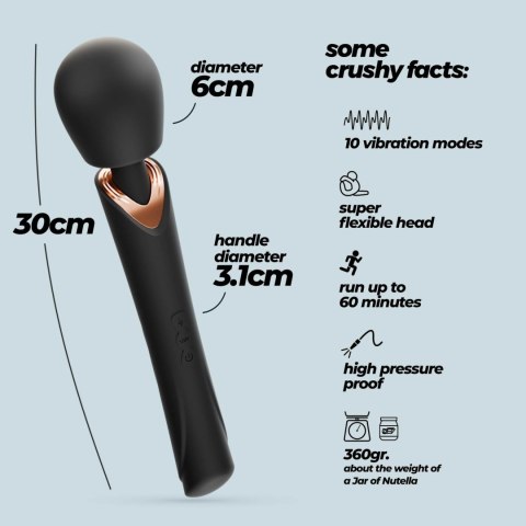 CRUSHIOUS HOLLY RECHARGEABLE WAND MASSAGER BLACK Crushious - Lunyvan S.L.