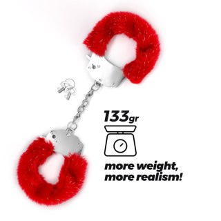 CRUSHIOUS SPANGLE METAL CUFFS WITH PLUSH RED Crushious - Lunyvan S.L.