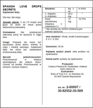 Supl.diety-Spanish Love Drops Secrets Cobeco Pharma Wholesale BV