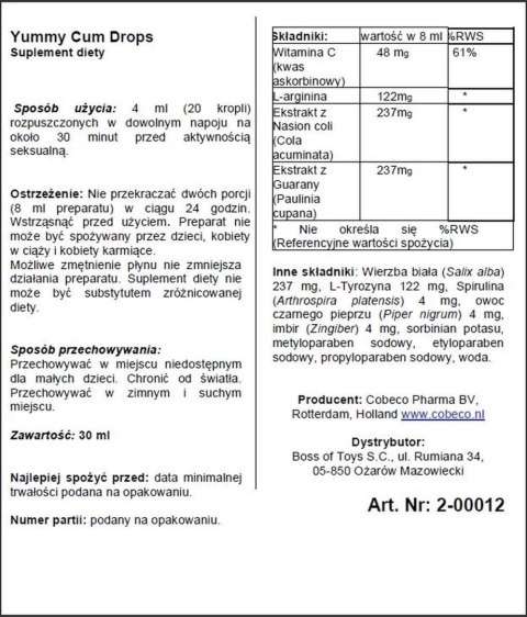 Supl.diety-Yummy Cum Drops Cobeco Pharma Wholesale BV