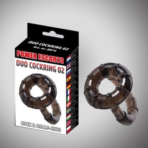 Duo cockring black duo cock & ball cockring dia 5,5 / 4,5 cm POWER ESCORTS