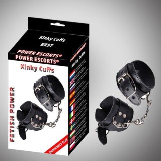Kinky cuffs black adjustable cuffs POWER ESCORTS