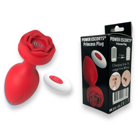 Plug - Remote Rose Design Plug - USB Rechargeable - 10 Functions - Two Colors POWER ESCORTS