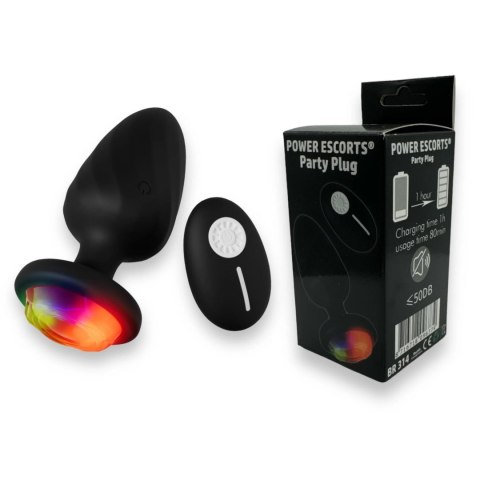 Power Escorts - Party Plug - Remote Plug Black, USB Rechargeable - 10 Functions POWER ESCORTS