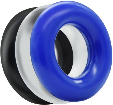 Ring-Donut Cockring 3 Pack-3 colors blue/clear/black POWER ESCORTS