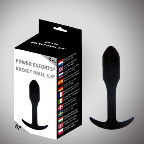 Rocket drill 3,8 inch black anal plug 3,8 inch / 9,6 cm POWER ESCORTS