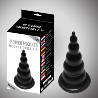 Rocket drill 7,3 inch black large anal plug 7,3 inch / 18,5 cm POWER ESCORTS