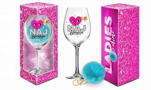 LADIES TIME - kieliszek do wina Signoria 700ml + pompon - Najfajniejsza House of Mugs