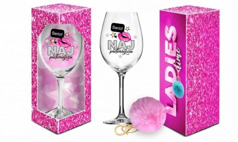 LADIES TIME - kieliszek do wina Signoria 700ml + pompon - Najpiękniejsza House of Mugs