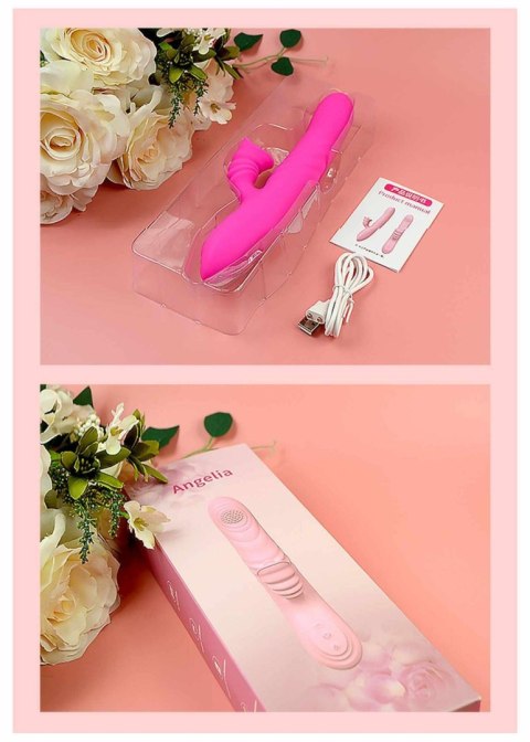 Wibrator-Angelia USB 3 functions of thrusting / 20 vibrations Pink Boys of Toys Sp. z o.o.
