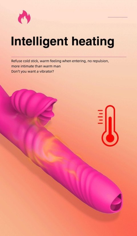Wibrator-Angelia USB 3 functions of thrusting / 20 vibrations Pink Boys of Toys Sp. z o.o.
