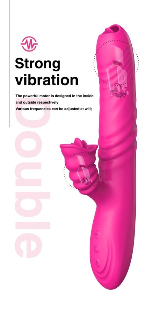 Wibrator-Angelia USB 3 functions of thrusting / 20 vibrations Pink Boys of Toys Sp. z o.o.
