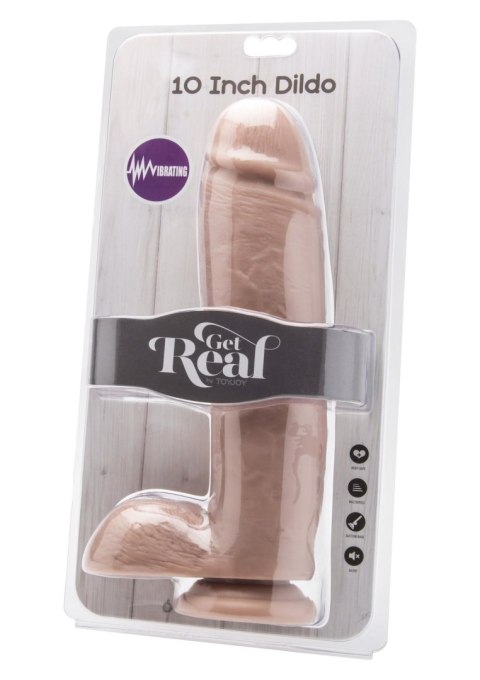Dildo 10 in. w/ Balls Vibrator Light skin tone SCALA
