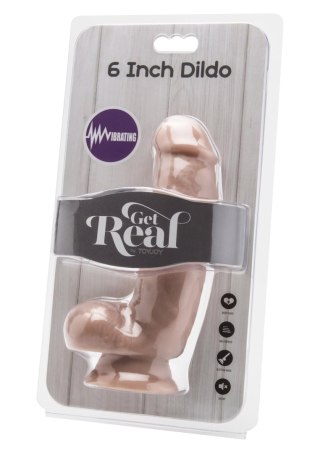 Dildo 6in. with Balls Vibrator Light skin tone SCALA