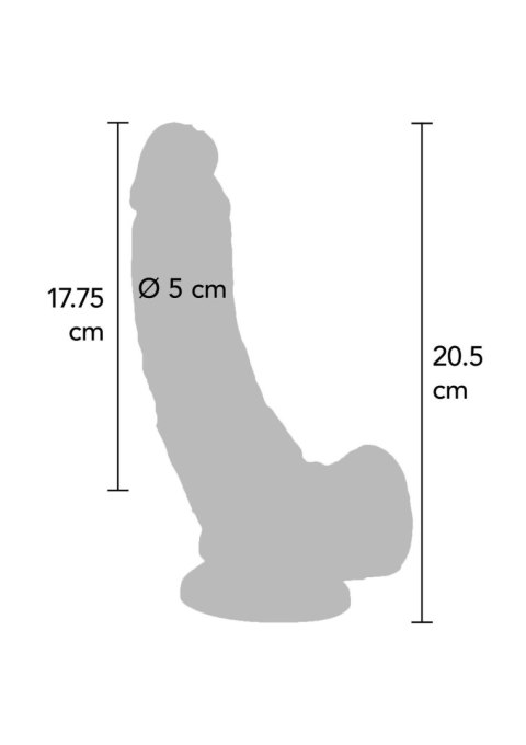 Dildo 8in. with Balls Vibrator Light skin tone SCALA