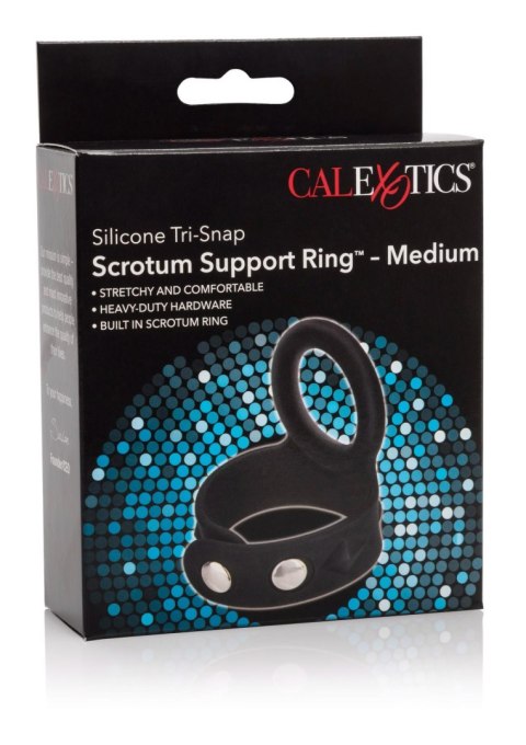 3-Snap Scrotum Ring - Medium Black SCALA