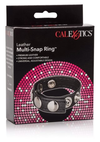 Leather Multi-Snap Ring Black SCALA