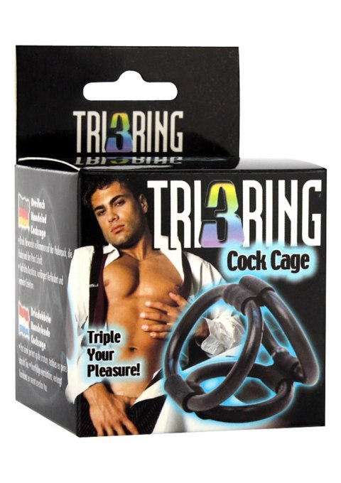 Tri Ring Cock Cage Black SCALA