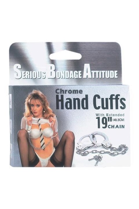 CHROME HANDCUFFS METAL HANDCUFFS W. KEY TONGA