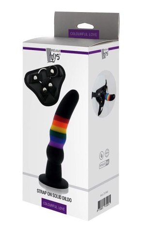 COLOURFUL LOVE STRAP ON SOLID DILDO TONGA