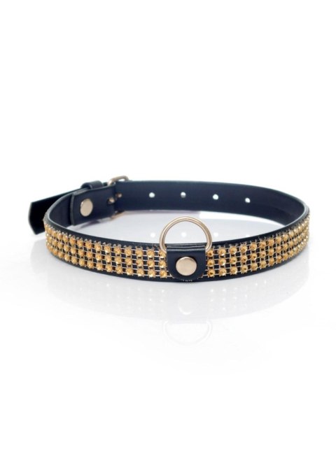 Fetish B - Series Collar with crystals 2 cm gold Boys of Toys Sp. z o.o.