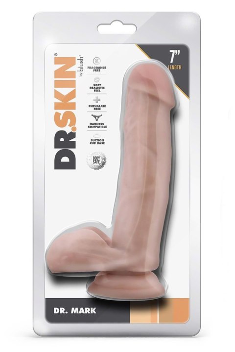 DR. SKIN DR. MARK 7 INCH DILDO WITH BALLS BEIGE TONGA