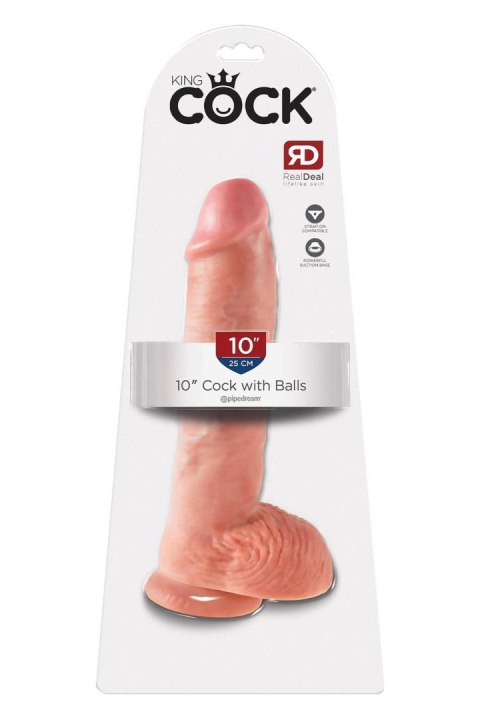 KING COCK 10 INCH COCK WITH BALLS LIGHT TONGA