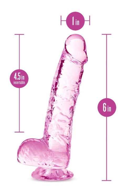 NATURALLY YOURS  6" CRYSTALLINE DILDO ROSE TONGA