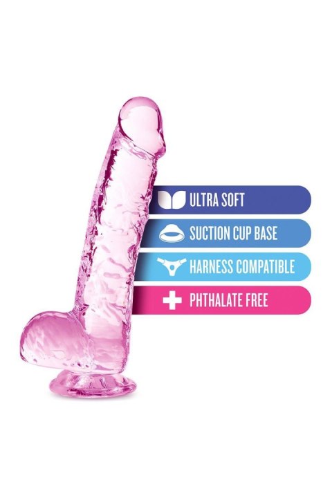 NATURALLY YOURS  6" CRYSTALLINE DILDO ROSE TONGA