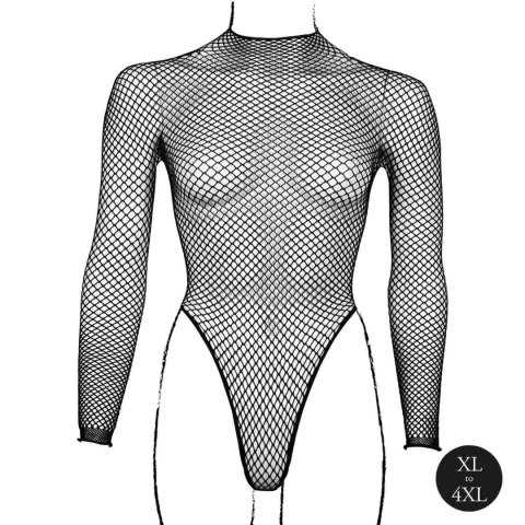 Body with fishnet structure and turtle neck. SHOTS