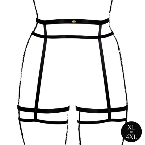 Double Strap Garter Belt with Adjustable Sliders - Plus Size - Black SHOTS