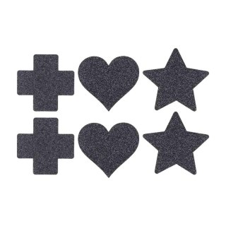 Nipple Cover Set - Cross Star Heart - Black SHOTS