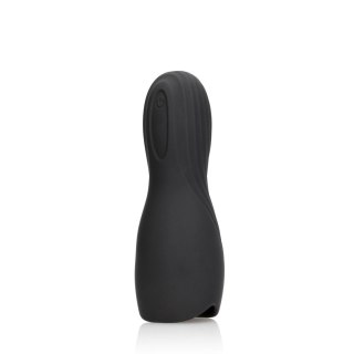Vibrating Masturbator Sleeve - Licorice Black SHOTS