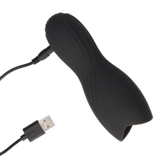 Vibrating Masturbator Sleeve - Licorice Black SHOTS