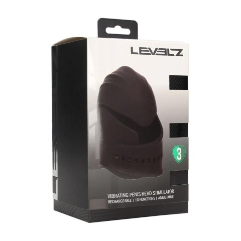 Adjustable Vibrating Silicone Penis Head Stimulator - Black SHOTS