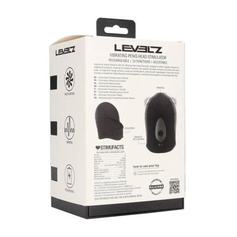 Adjustable Vibrating Silicone Penis Head Stimulator - Black SHOTS