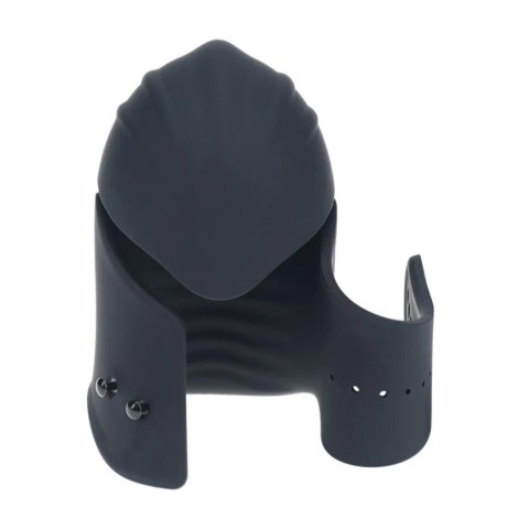 Adjustable Vibrating Silicone Penis Head Stimulator - Black SHOTS