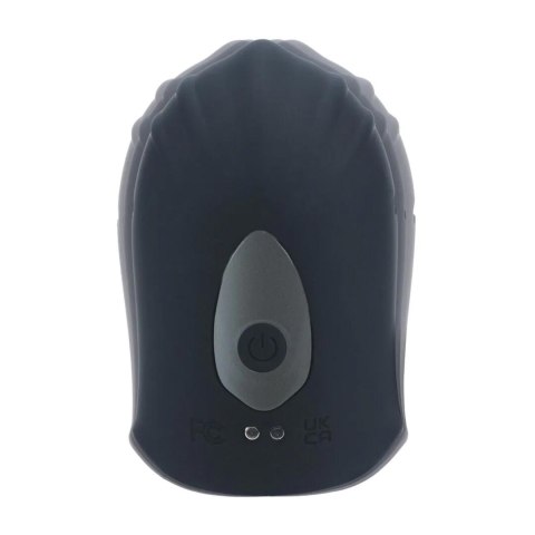 Adjustable Vibrating Silicone Penis Head Stimulator - Black SHOTS